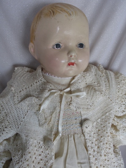 Composition Effanbee 1920s Baby 26" (66)cm shoulder head. Painted features,
