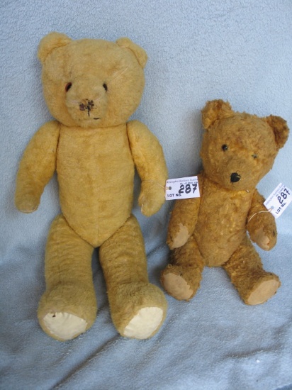 Two Bears:- Aussie Cotton plush 1960s 20" (51cm) with jointed arms, rubber