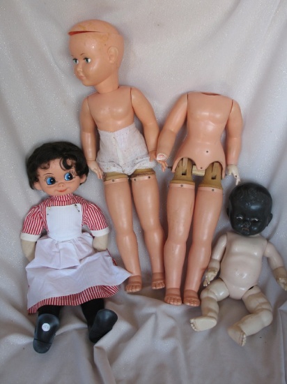 Box of mixed 26 dolls:- includes 60cm vinyl walker, Lenci 60s Merano, Mary