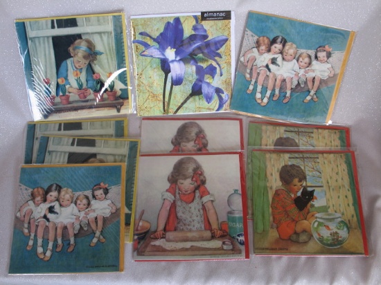 Twenty Artist Greeting cards with vintage scenes, all plain inside with env