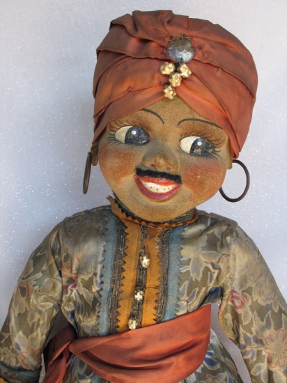 All original 1930s Farnell's Alpha Toys 'Genie' 24" (61cm) brown cloth doll
