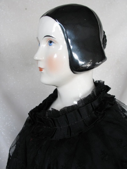 Attributed to Alt, Beck & Gottschalck 'Fanny Elssler' Chinahead c1850s, 28"