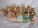 Ten English Pendlfin 1980s plaster hand painted animal figurines includes.