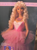 Boxed 1992 Mattel 3 foot Barbie, unplayed removed. Pink outfit turns into t