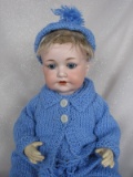 Two bisque cabinet c1910s dolls:- Armand Marseille 985 Baby 17.5