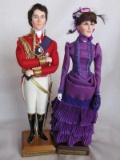 Six British Artist Ann Parker 1970s polyester resin historical dolls 30cm.