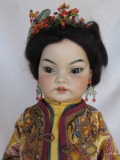 Exquisite 18.5” (47 cm) Simon & Halbig 1199 Oriental child c1890s amber och