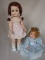Two HP 1950s dolls:- Roddy walker 33cm, applied red mohair wig, blue sleep