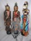 Toys:- 4x Indonesia Wayang Stick Puppets to 41cm. Cone pop-up wood clown, w