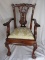 Front room Child hardwood chair 64cm, hand-carved back, generally excellent