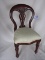 Three Doll Chairs, wood upholstered:- 47cm high back front room type, two f