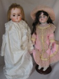 Two A/F Antique dolls:- Sonneberg Patent Washable c1890s child 51cm shoulde