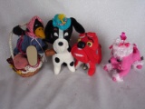 Six vintage Dakin Dream Pets. PLUS Seven porcelain dolls to 43cm includes r