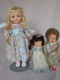 Three HP 1950s dolls. Pedigree 1958 walker 31cm, applied blonde mohair plai