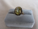 Ladies dress ring 14K yellow Gold, stamped 14K. Lemon Quartz 5.87ct oval br