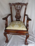 Front room Child hardwood chair 64cm, hand-carved back, generally excellent