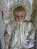 Two porcelain dolls:- Franklin Mint 43cm MIB Victorian Christening Baby. Bo