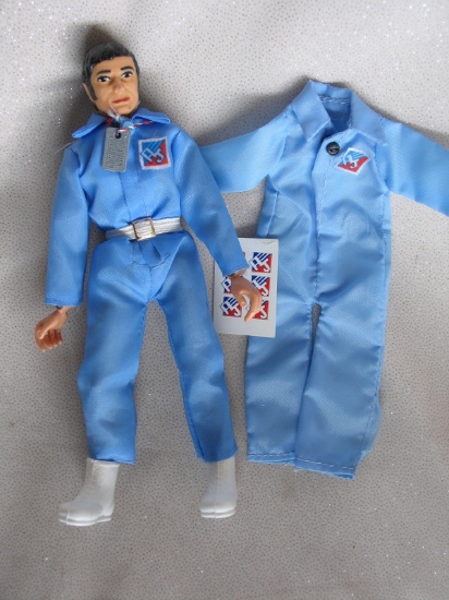 All original 1971-73 Mego 'Action Jackson' 20cm action figure. Light blue o