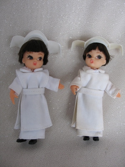 Two all original Hasbro "Flying Nun" dolls 11.5cm 1968 from the TV show wit