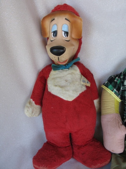 Knickerbocker plush 1959 Huckleberry Hound 45cm red white plush with a viny