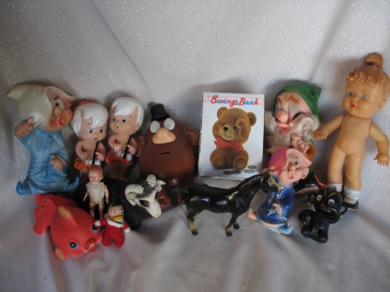 Mostly 60s TV/Cartoon toys include Disney, Noddy, Donald Duck a/f, Bam-bam,