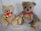 Two Steiff Bears. Gray mohair 33cm yellow tag228, other champagne mohair ma