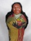 All original Bully Good Skookum Indian 31cm. Long black mohair wig, painted