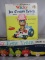 Two boxed 1964 Wacky Cragstan Pull Toys. Scarce Wacky Ice Cream Truck in VG