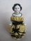 Antique Frozen Charolette 9.5cm in antique ribbon dress. Fits inside Papier
