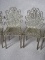 Set of Six Dollhouse filigree silver wire fancy vintage high back 7cm dinin