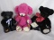 Three Merrythought bears:- Pink Cheeky 30cm with white felt pads. Miniature