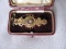 Estate Antique 15K Gold bar brooch, stamped 15CTFB, 4.3cm long. UK designed
