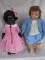 Two Australian dolls:- black Paramount 50s toddler 51cm. Applied wig, pink