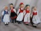 Fifteen 1960s Traditional all original dolls 18cm. Mostly felt / cotton out