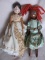Two Turned wood Dolls:- Grodnertal 25cm 1900s with central hairline. Africa