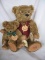 Two NZ Robin Rive artist bears. Chesterton 45cm and Geoffery 26cm. Both tan