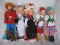 Mixed box of dolls includes:- Polish cloth dolls, 41cm cloth Bangkok Dolls,
