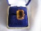 Ladies 22K Gold dress ring, stamped 22K, 1.8cm x1.4cm rectangular cushion c