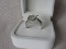 Ladies 14K White Gold, Quartz & Diamond dress ring stamped 14K. Light bluei