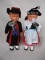 Mixed vintage:- Two Toby Jugs to 8cm. Two German Dancing dolls 18cm with ke
