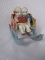 Gorgeous Japan Miniature Rocking Chair 11cm with two co-joined bisque child