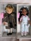 Four MIB Paola Reina 33cm girl dolls. Include two African-American brown vi