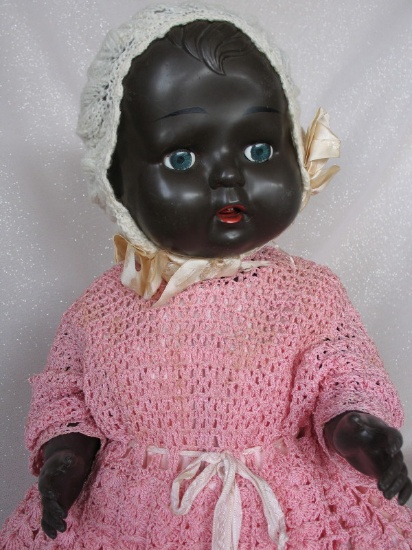 Scarce Dark Brown OK Kader baby 51cm, sleep eyes, no molded lashes, o/mouth