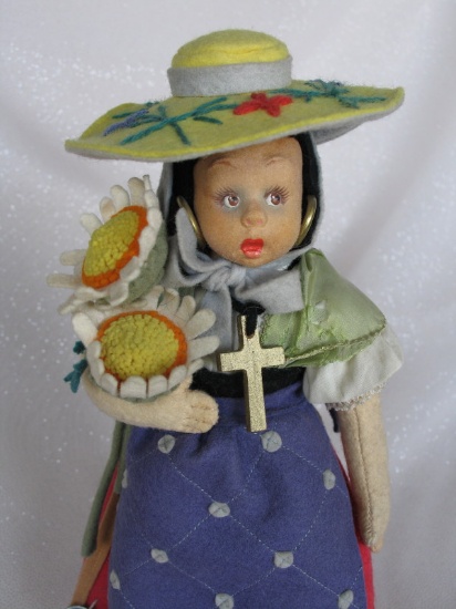 All original Lenci 'Sunflower' Mascotte 1927-30s felt doll 9.5" (24cm). Gor