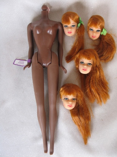 Mattel 60s Parts:- Four Barbie Talking Stacey 1968 #1125 heads. Titian side
