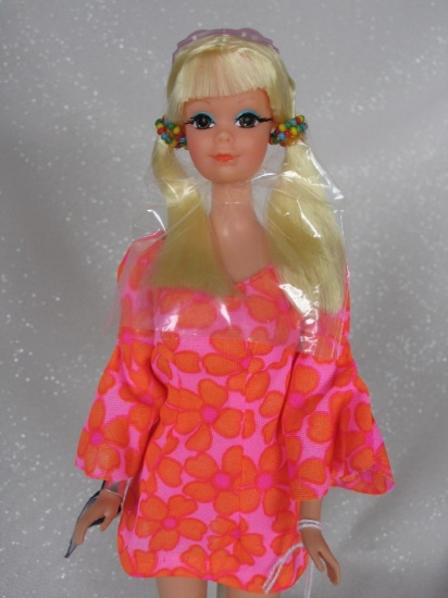 Mattel Barbie Talking PJ 1969. Blonde original set pigtails with o/plastic