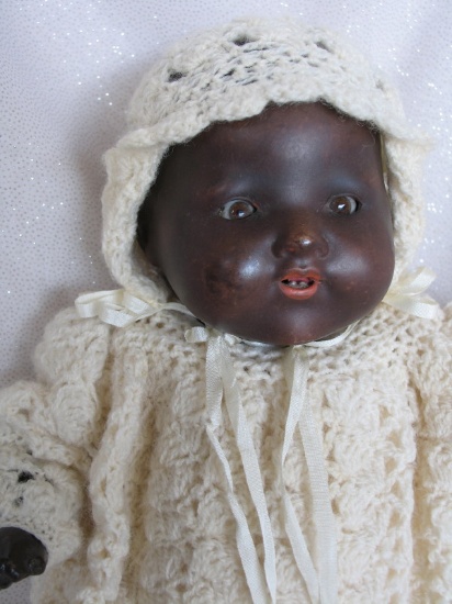 Cabinet Armand Marseille 351 "Brown Dream Baby" 29cm brown painted bisque.
