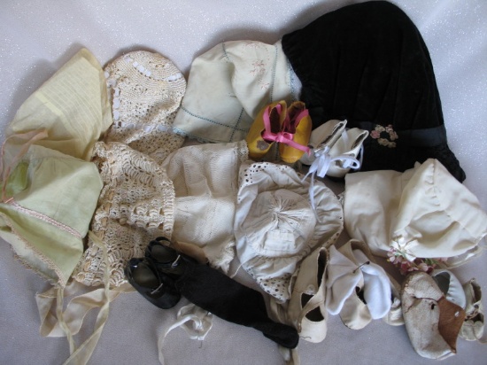 Doll Clothes/Accessories:- includes antique whitewear, cotton, undergarment