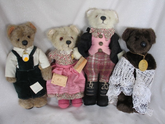 Four 1980s English "Little Folk" character dolls to 38cm. Original clothes