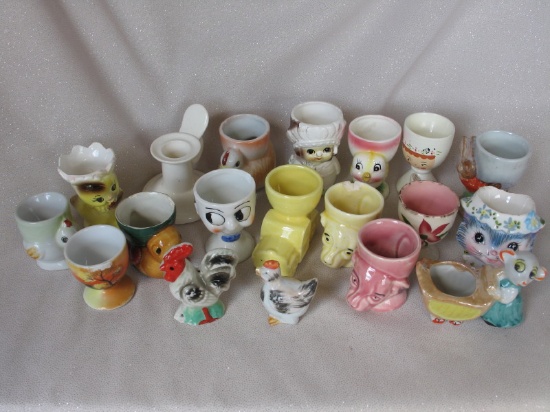 Thirty-six Japan & England Eggs Cups:- include Royal Art Pottery, Animals,